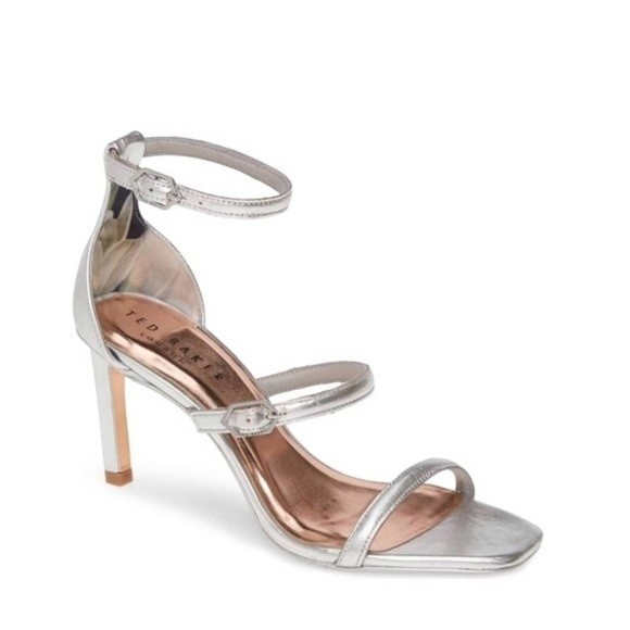 Ted Baker Triam Silver Triple Strap Sandal Size 39.5 - Picture 16 of 16